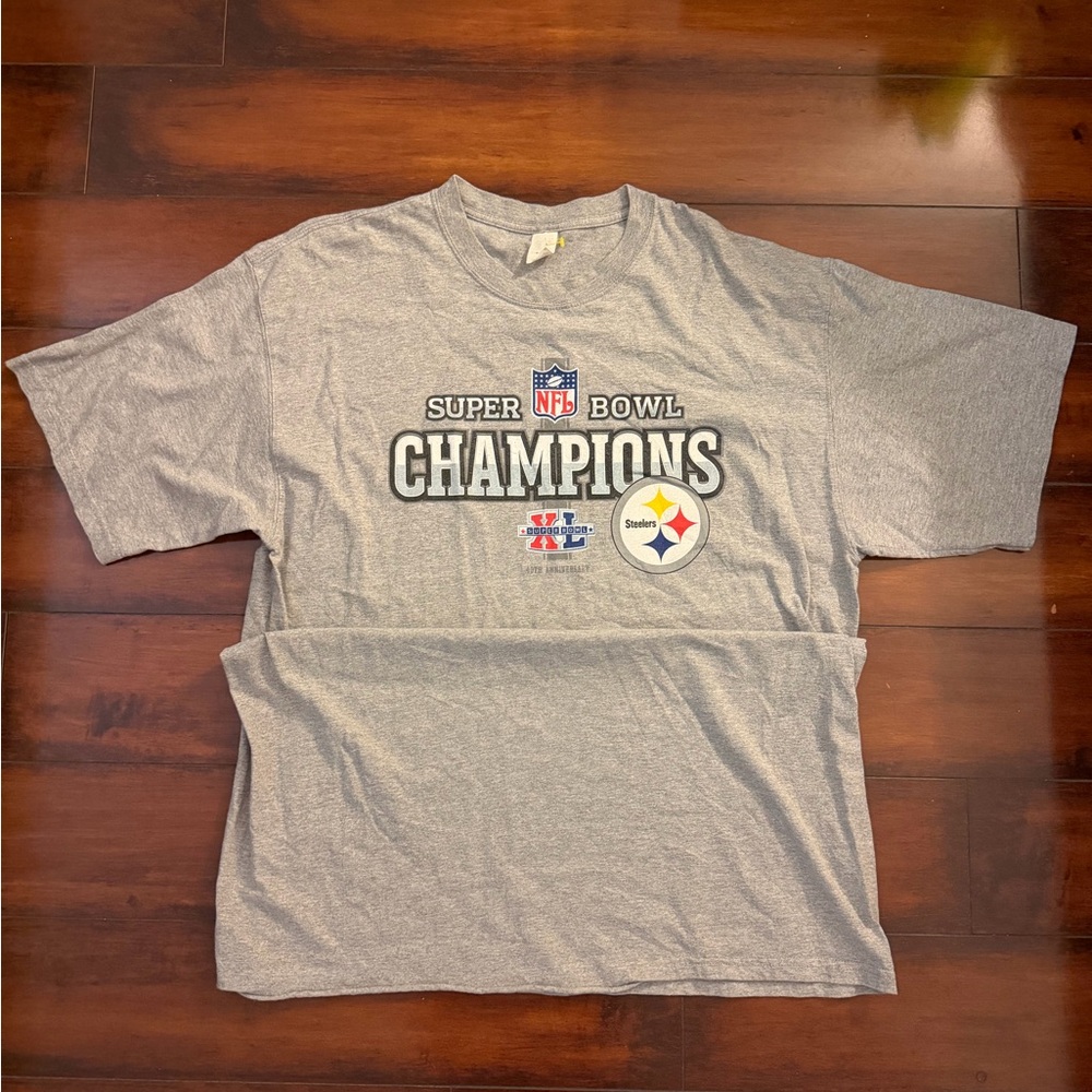 Vintgage Pittsburgh Steelers Super Bowl Champions Gray Tee